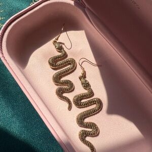 Gold Snake Earrings for Reptile Lovers